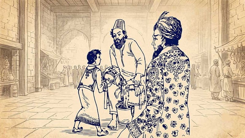 শুনুন জনাব তবে, পুত্র আমার আপনার কাছে সৌজন্য কি কিছু শিখিয়াছে?