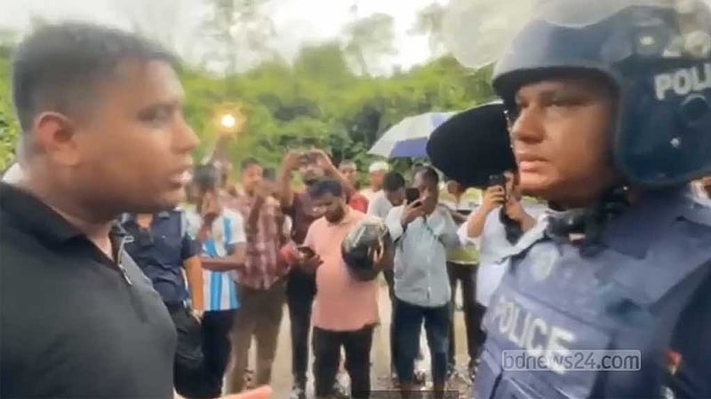 হবিগঞ্জে ঢোকার মুখে ফের পুলিশি বাধায় এনসিপি নেতারা
