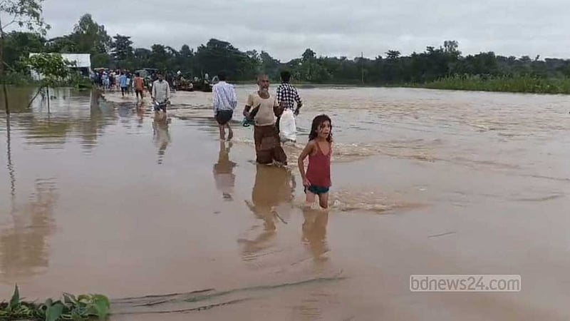 সুরমা ও কুশিয়ারার পানি বেড়ে সুনামগঞ্জে বন্যার শঙ্কা