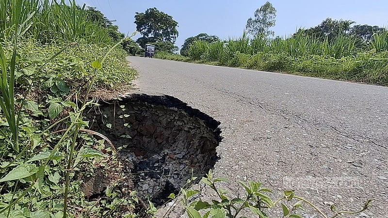 শতাধিক গর্তে ঝুঁকিতে চাঁদপুরের মেঘনা-ধনাগোদা বেড়িবাঁধ