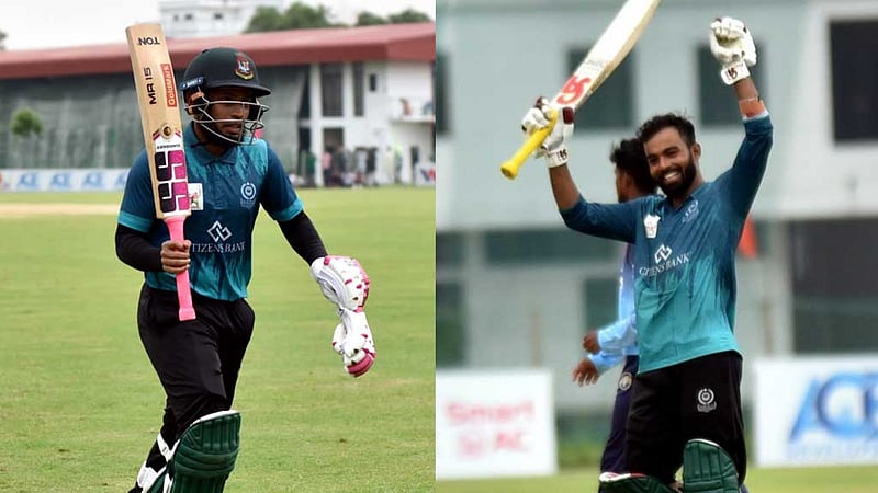 ৫৪ বলে সেঞ্চুরি মুশফিকের, ৬৫ বলে হৃদয়ের