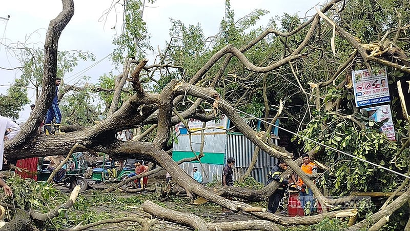 কয়েক মিনিটের ঝড়ে তছনছ কালিহাতীর এক বাজার