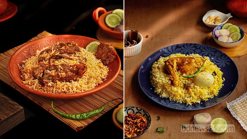 ভুঁড়িভোজে দম বিরিয়ানি ও শাহি মোরগ পোলাও