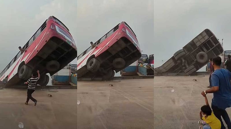 দৌলতদিয়া ফেরি ঘাটে যাত্রী নিয়ে বাস পদ্মায়, হতাহতের শঙ্কা