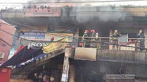 ভোরে আগুনে পুড়লো বিজয় সরণির কলমিলতা বাজার