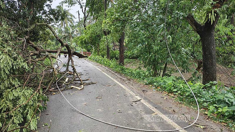 সাতক্ষীরায় ঝড়ে গাছ ভেঙে শিশু নিহত, উপকূলে ঘরবাড়ি বিধ্বস্ত