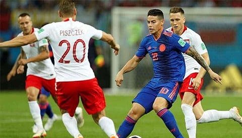 কাজান এরেনায় পোল্যান্ডকে ৩-০ গোলে হারিয়ে জয়ী কলম্বিয়া