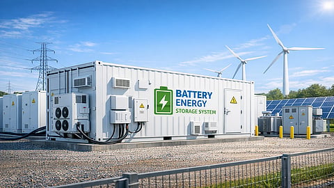 The Schuby facility has been featuring 64 battery modules and 31 inverters across a site comparable to three football fields. Image Credit: AI Generated