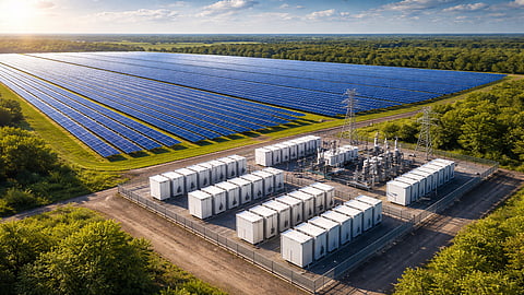 The Arrowleaf project has operated with a four-hour 140 MWh BESS following a hybrid tax equity transaction with Morgan Stanley Renewables. Image Credit: Ormat Technologies 