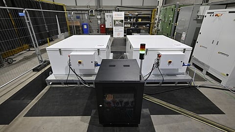 Inlyte Energy’s iron-sodium battery system has recorded 83% round-trip efficiency during factory evaluation, with Southern Company representatives observing operational performance.  Image Credit/Source: Inlyte Energy/PRNewswire 