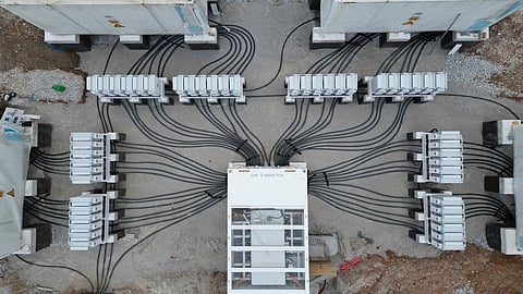 The planned portfolio has involved 2-hour liquid-cooled LFP battery systems supporting nearby photovoltaic and wind projects while improving grid flexibility. Image Source: PPC Group

