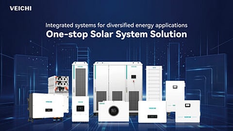 VEICHI showcases its portfolio including hybrid inverters, off-grid inverters, microgrid inverters, and battery energy storage systems. 