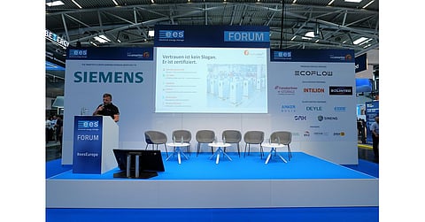 Felicitysolar showcases energy storage solutions at a European trade event.