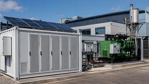 Belding India’s India-developed Hybrid Battery Energy Storage System is shown during its unveiling at India Energy Storage Week 2026 for diesel generator-based backup power applications.
