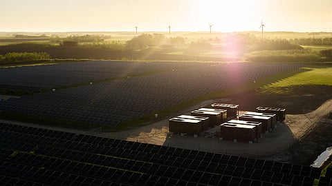 European Energy's hybrid renewable energy project in Denmark featuring utility-scale battery energy storage systems co-located with large solar parks at Stouby and Agersted, providing a combined 38 MW/152 MWh of grid-connected battery storage. 

 
