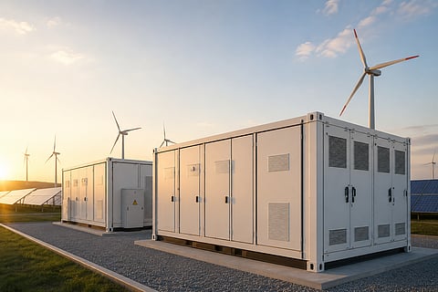 A utility-scale VRFB installation represents Bondada Engineering's awarded 100 MWh EPC project for NTPC Renewable Energy at Khavda Solar Park in Gujarat.