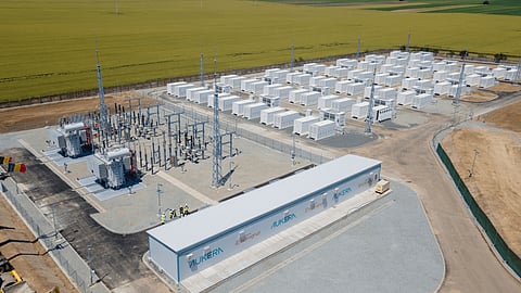 Utility-scale BESS representing Aukera's 250 MW/500 MWh Gura Ialomitei project in Romania.