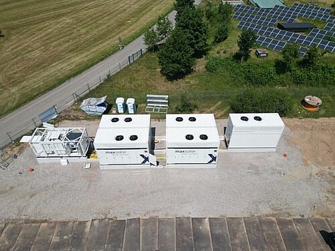 Sungrow PowerTitan 2.0 battery energy storage systems deployed for MaxSolar's 125 MWh grid-friendly battery storage cluster in Bavaria, Germany, supporting electricity grid flexibility and renewable energy integration.