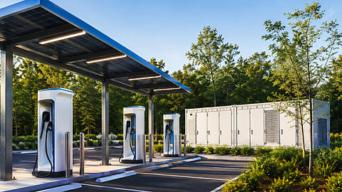 BTC POWER's 320 kW All-In-One BABA-compliant charger, shown in the source image, is part of the charging platform supporting Summit Charging's 17-site US pipeline, where BESS is also being incorporated into site designs.