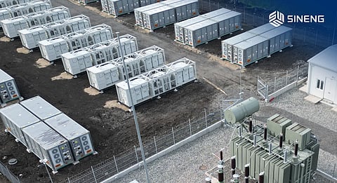 Sineng Electric PCS equipment at the operational 150 MW/300 MWh Burgas battery energy storage project in Bulgaria.