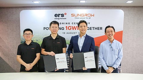 Sungrow and ERS Energy executives at a ceremony marking 1 GWh of battery storage projects in Malaysia and the Philippines.