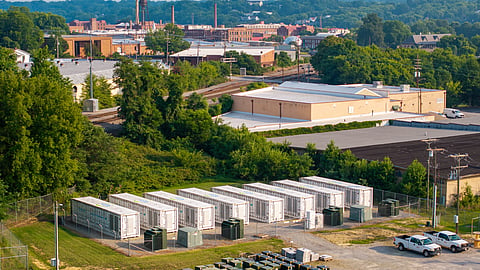 Battery energy storage installation representing FlexGen and Lightshift Energy's 16-project partnership across Massachusetts, Virginia and Vermont, supported by FlexGen HybridOS energy management software.