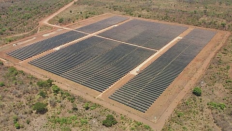 Solar PV panels and battery storage system at Syrah Resources’ Balama graphite operation in Mozambique.