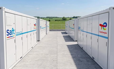 Saft will supply 24 Intensium Flex battery containers for Axpo’s Orbec and Bois Paillet BESS projects in France, with deliveries scheduled for early 2027. (Image Credit: Saft)