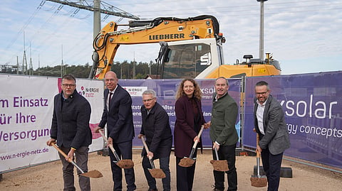 MaxSolar GmbH and N-ERGIE Netz GmbH launched construction of the 20 MW/100 MWh grid-operated battery storage facility near the Winterschneidbach substation in Bavaria on 15 October 2026. (Image Credit: MaxSolar GmbH)
