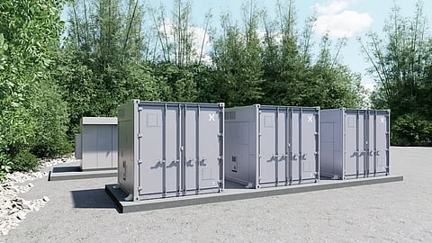 PowerX's four Mega Power 2500 LFP battery containers will provide 10.0 MWh of storage at Tokai Rika's Aichi Prefecture manufacturing facility, with operations scheduled for November 2027. (Image Credit: PowerX)