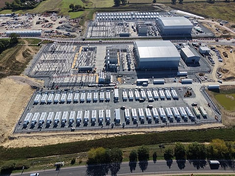 The 170 Tesla Megapacks at Ørsted's Iceni BESS are arranged across two areas connected by 18 high-voltage cables near Norwich, Norfolk. (Image Credit: Orsted)