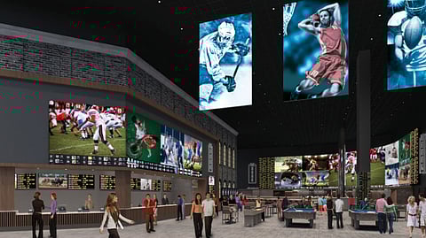 An artist's rendering of Bally's sports book, The Book.