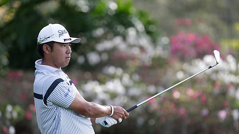 Hideki Matsuyama of Japan, follows his shot from the 13th tee, during the first round of The Players Championship golf tournament Thursday, March 12, 2020 in Ponte Vedra Beach, Florida.
