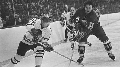 The late Pat Stapleton (left) was on three of the Chicago Black Hawks teams that played in the Western Division with the Flyers