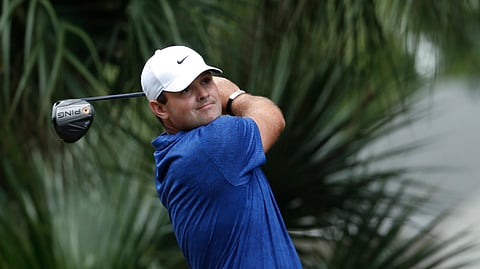 Patrick Reed hits from the 11th tee during the first round of the RBC Heritage golf tournament, Thursday, June 18, 2020, in Hilton Head Island, S.C. 
