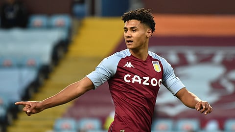 Aston Villa's Ollie Watkins during the English Premier League soccer match between Aston Villa and Crystal Palace at the Villa Park stadium in Birmingham, England, Saturday, Dec. 26, 2020.