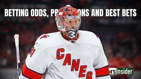 Frederik Andersen of the Carolina Hurricanes looks to shut down the Florida Panthers in Game 1 of the Eastern Conference Final