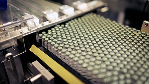 Vials on the Wegovy line at the Novo Nordisk A/S production facilities in Hillerod, Denmark