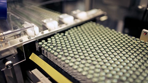 Vials on the Wegovy line at the Novo Nordisk A/S production facilities in Hillerod, Denmark