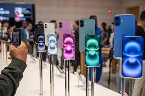 iPhones on sale at Apple’s Fifth Avenue store in New York.