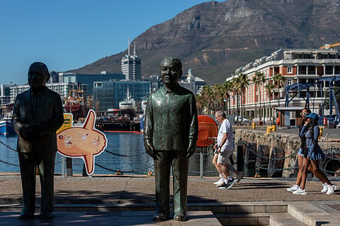 Tourists at the V&A waterfront in Cape Town