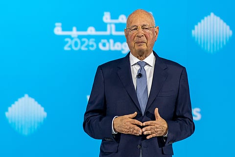 Klaus Schwab, executive chairman of the World Economic Forum (WEF), speaks at the World Governments Summit in Dubai, United Arab Emirates, on Tuesday, Feb. 11, 2025. The summit runs until Feb. 13 under the theme 'Shaping Future Governments'.