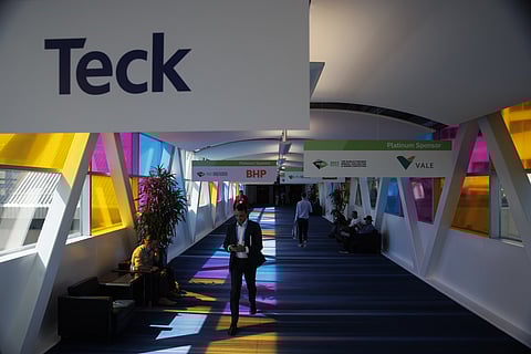 A sign for Teck Resources Ltd. at the Prospectors & Developers Association of Canada (PDAC) conference in Toronto, Canada.
