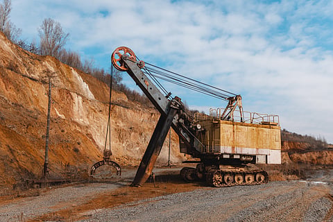 An excavator at a mine in the Kirovohrad region, Ukraine.