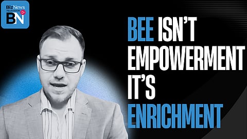 IRR’s Hermann Pretorius: ‘BEE is legalised theft - South Africa must wake up.’”