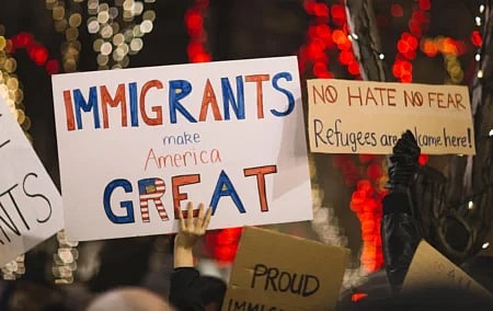 This poster, declaring that immigrants make America great, dates back to at least 2012, long before the rise of the MAGA movement.