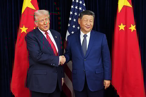 Donald Trump and Xi Jinping in Busan, South Korea in Oct. 2025.