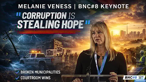Melanie Veness at BNC#8: SA in crisis — corruption, broken systems and a path forward