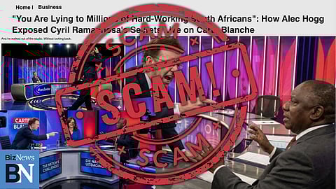 Boardroom Talk: AI-powered scam invents Alec Hogg showdown with Cyril Ramaphosa on Carte Blanche