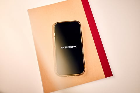 The Anthropic logo on a smartphone arranged in Forest Hills, New York, US